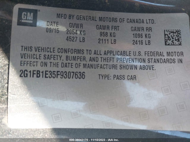 Chevrolet Camaro 2ls 2015 2G1FB1E35F9307636 Image 9