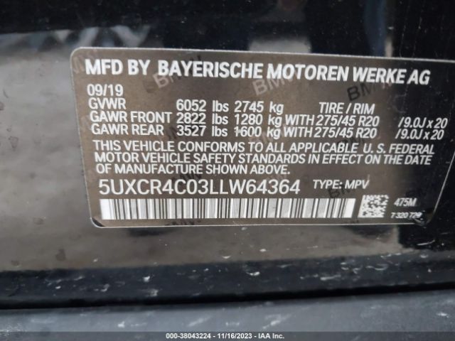 5UXCR4C03LLW64364 BMW X5 Sdrive40i