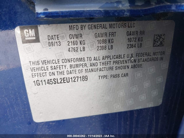 Chevrolet Impala 1lz 2014 1G1145SL2EU127189 Image 9