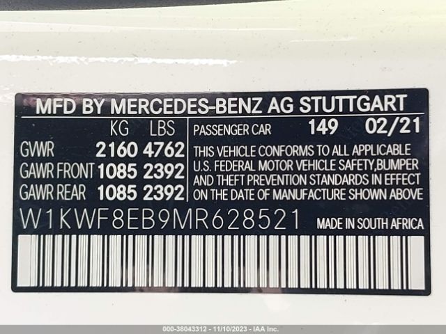 W1KWF8EB9MR628521 Mercedes-Benz C-class C 300