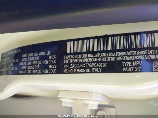 ZACCJBCT7GPC49797 Jeep Renegade Trailhawk