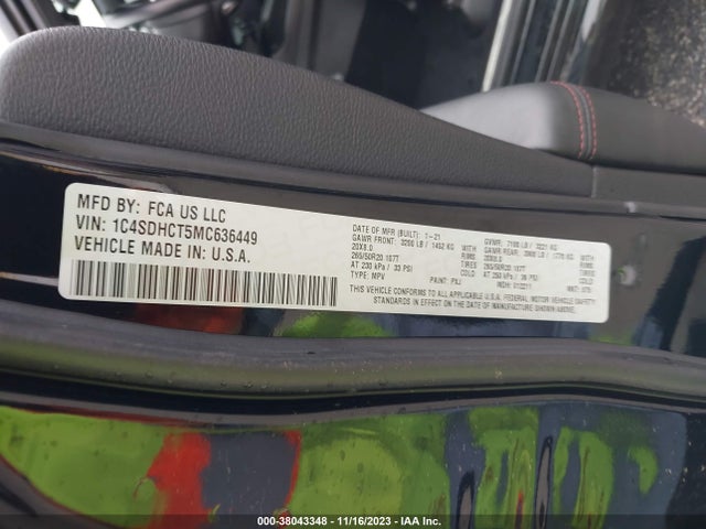 Dodge Durango R/t Rwd 2021 1C4SDHCT5MC636449 Image 9