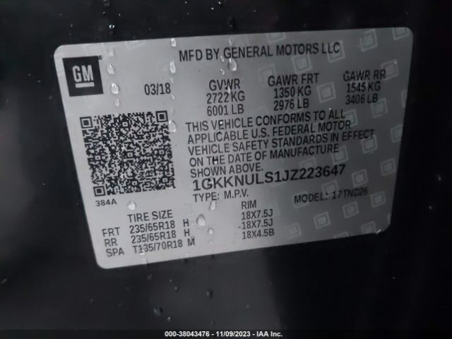 1GKKNULS1JZ223647 GMC Acadia Slt-1