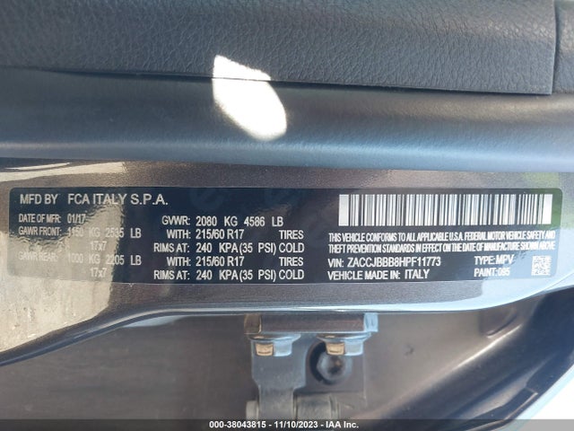 ZACCJBBB8HPF11773 Jeep Renegade Latitude 4x4