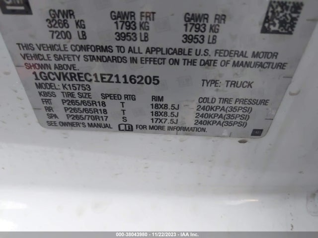 Chevrolet Silverado 1500 2lt 2014 1GCVKREC1EZ116205 Image 9