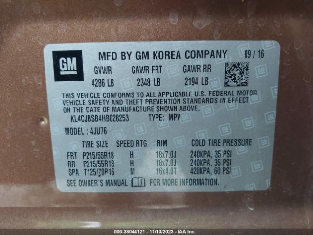 KL4CJBSB4HB028253 Buick Encore Preferred Ii