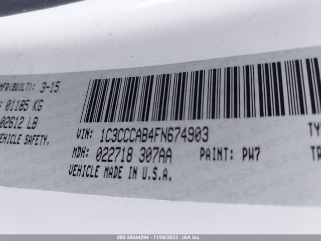Chrysler 200 Limited 2015 1C3CCCAB4FN674903 Image 9