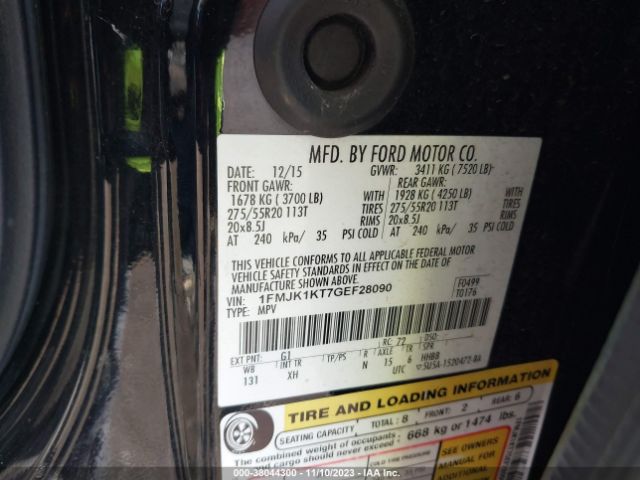 1FMJK1KT7GEF28090 Ford Expedition El Limited
