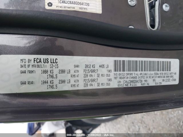 1C4NJCBA8GD641720 Jeep Compass Sport