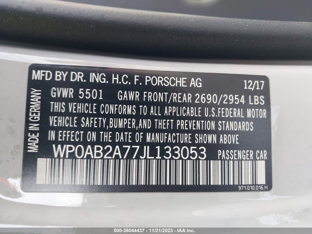 2018 PORSCHE PANAMERA WP0AB2A77JL133053 Photo 8