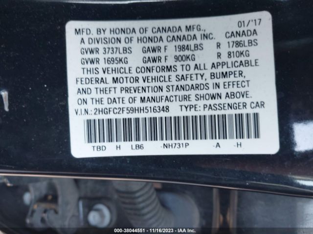2HGFC2F59HH516348 Honda Civic Lx