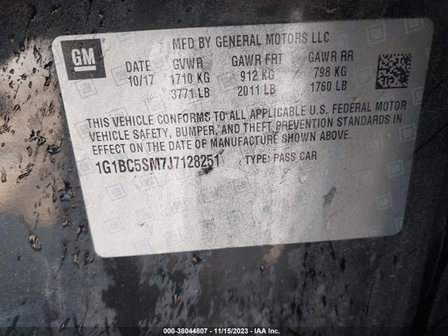 Chevrolet Cruze Ls Auto 2018 1G1BC5SM7J7128251 Image 9
