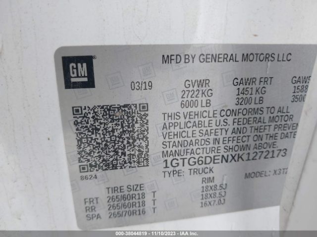 1GTG6DENXK1272173 GMC CANYON SLT