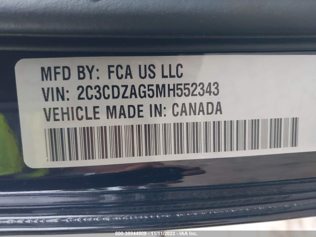 Dodge Challenger Sxt 2021 2C3CDZAG5MH552343 Image 9