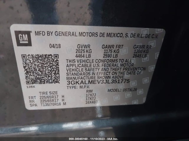 GMC Terrain Sle 2018 3GKALMEV3JL351775 Image 9