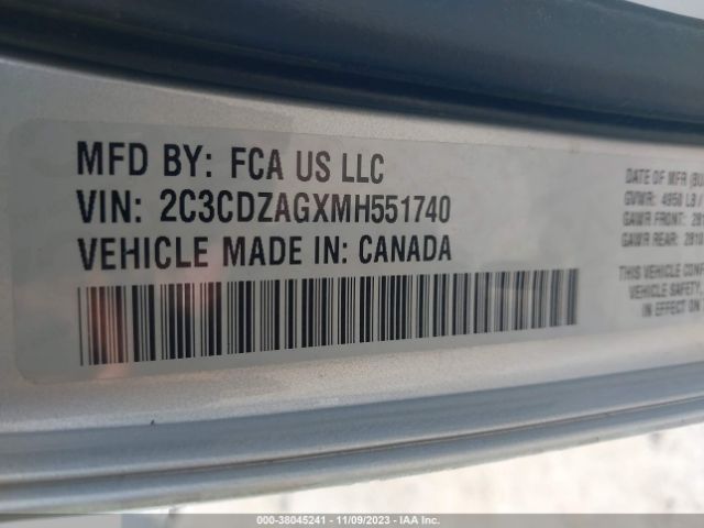 2C3CDZAGXMH551740 Dodge Challenger Sxt
