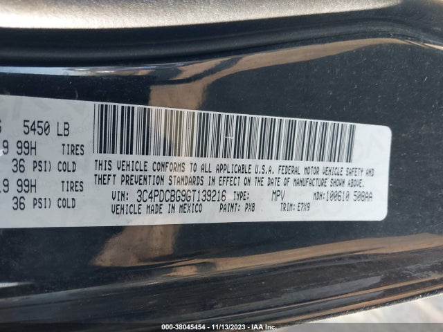Dodge Journey Sxt 2016 3C4PDCBG9GT139216 Image 9