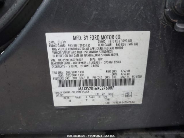 MAJ3S2KE6KC276007 Ford Ecosport Titanium