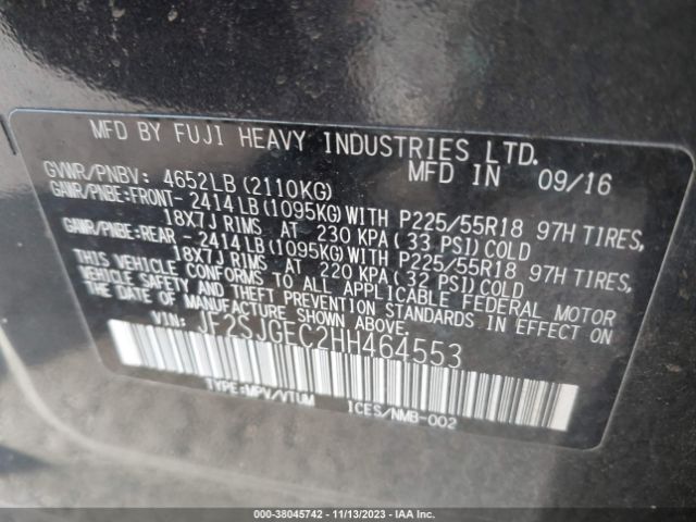 JF2SJGEC2HH464553 Subaru Forester 2.0xt Premium