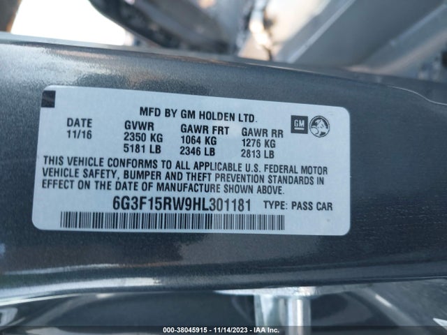 Chevrolet SS 2017 6G3F15RW9HL301181 Image 9