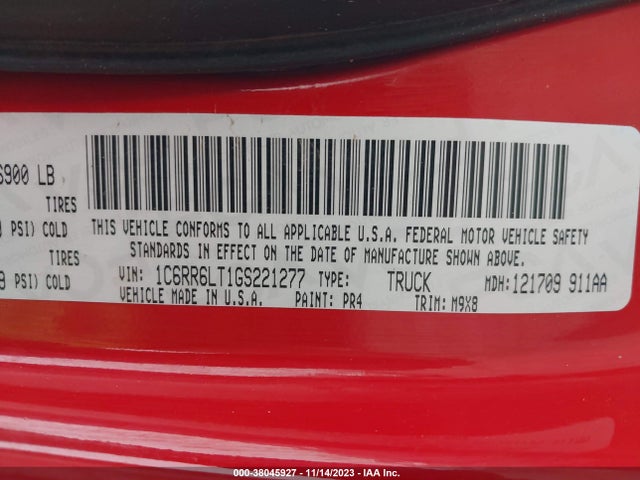 RAM 1500 Lone Star 2016 1C6RR6LT1GS221277 Image 9