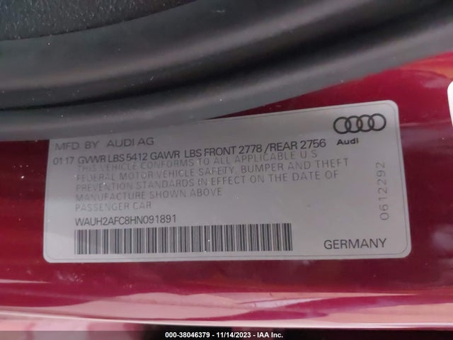 WAUH2AFC8HN091891 Audi A6 3.0t Premium Plus