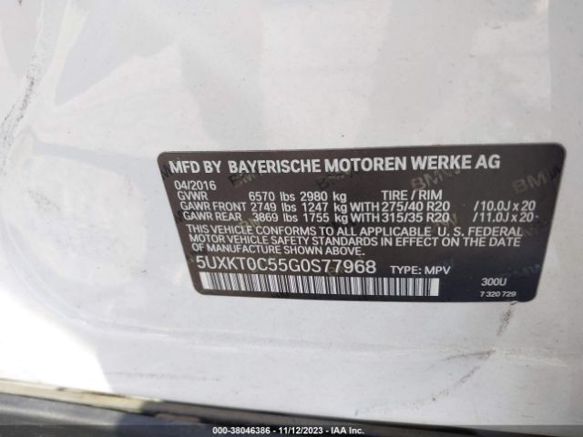 5UXKT0C55G0S77968 BMW X5 Edrive Xdrive40e