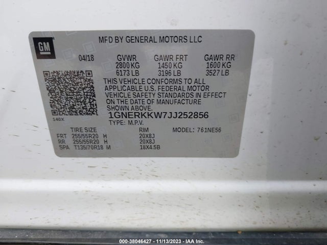 Chevrolet Traverse Premier 2018 1GNERKKW7JJ252856 Image 9