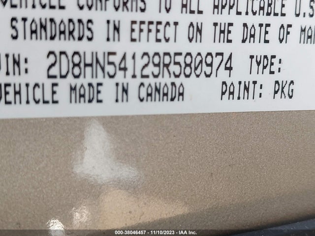2009 DODGE GRAND CARAVAN SXT VIN: 2D8HN54129R580974