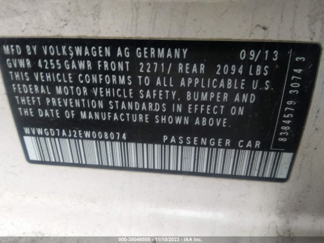 WVWGD7AJ2EW008074 Volkswagen Gti Wolfsburg Edition