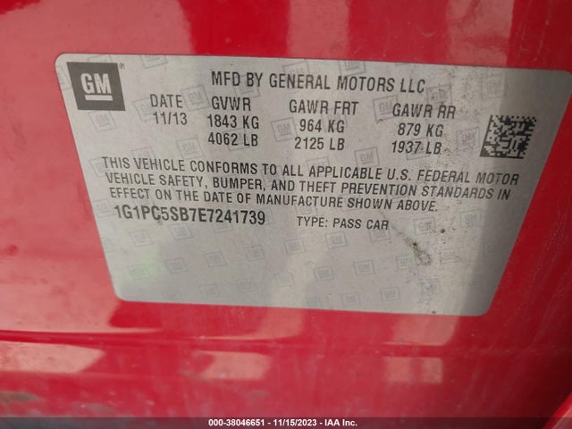 Chevrolet Cruze 1lt Auto 2014 1G1PC5SB7E7241739 Image 9