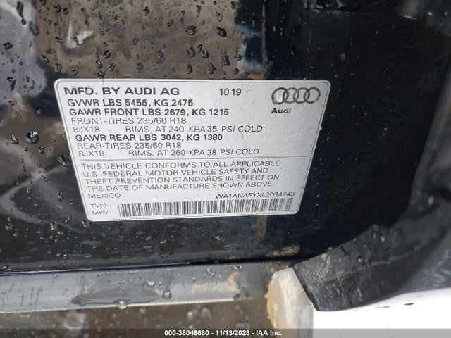 WA1ANAFYXL2034748 Audi Q5 Premium 45 Tfsi Quattro S Tronic/titanium Premium 45 Tfsi Quattro S Tronic