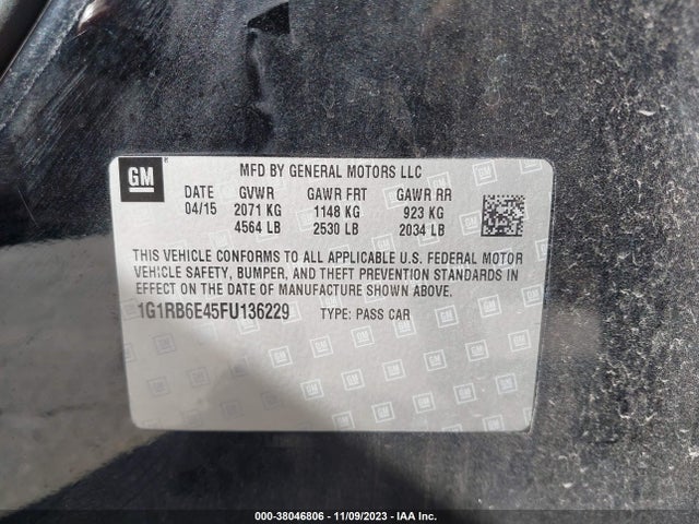 Chevrolet Volt 2015 1G1RB6E45FU136229 Image 9