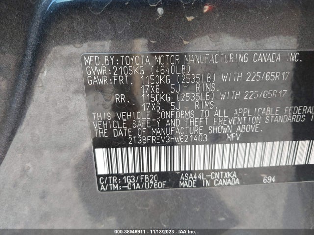 Toyota RAV4 LE 2017 2T3BFREV3HW621403 Image 9