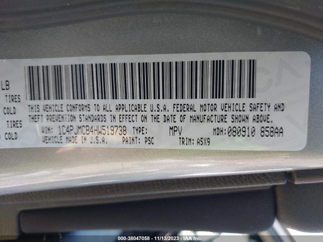 1C4PJMCB4HW519738 Jeep Cherokee Latitude 4x4
