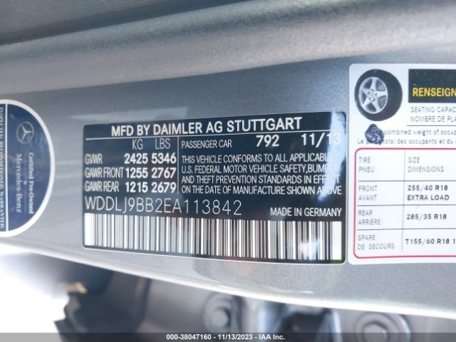 WDDLJ9BB2EA113842 Mercedes-Benz Cls-class Cls 550