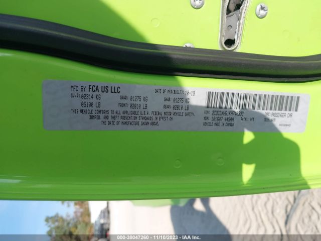 2C3CDXHG1KH740333 Dodge Charger Gt Rwd