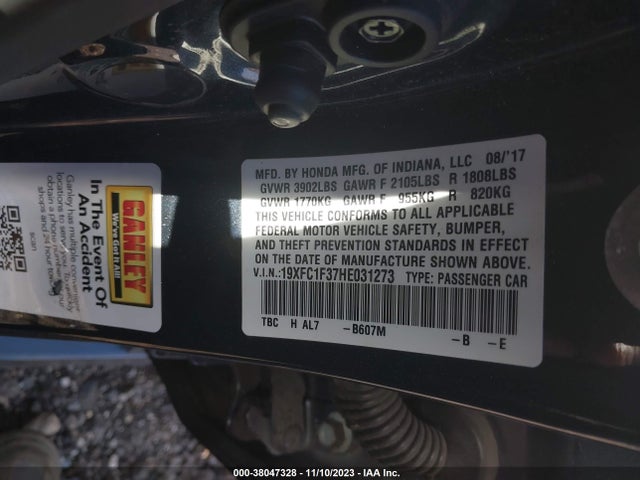 Honda Civic Ex-t 2017 19XFC1F37HE031273 Image 9