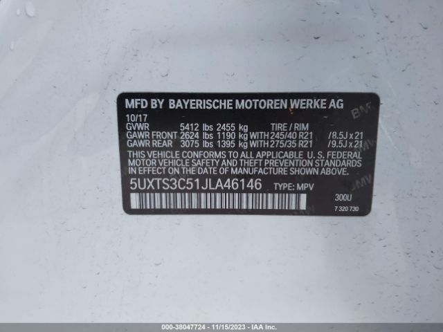 5UXTS3C51JLA46146 BMW X3 M40i