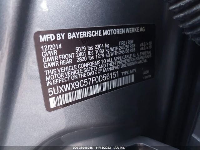 5UXWX9C57F0D56151 BMW X3 Xdrive28i