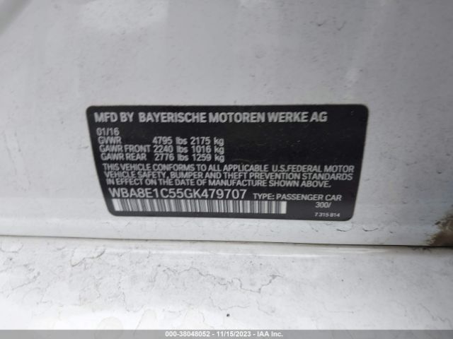 WBA8E1C55GK479707 BMW 330e