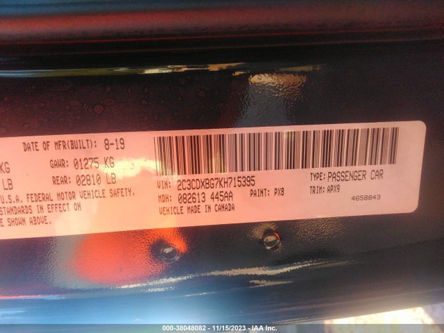 Dodge Charger Sxt Rwd 2019 2C3CDXBG7KH715395 Image 9