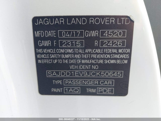 2018 JAGUAR F-TYPE SAJDD1EV9JCK50645 Photo 8