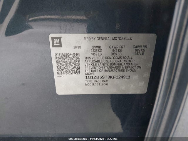 Chevrolet MALIBU LS 2019 1G1ZB5ST3KF124911 Image 9