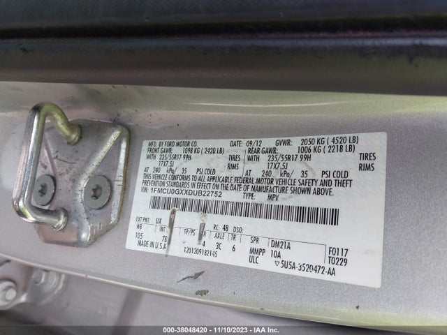 2013 FORD ESCAPE SE VIN: 1FMCU0GXXDUB22752