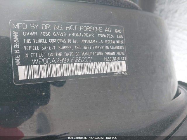 2001 PORSCHE 911 CARRERA WP0CA299X1S652217 Photo 8