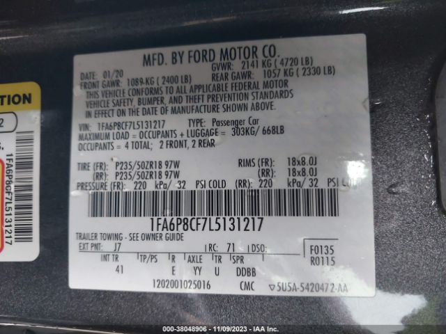 1FA6P8CF7L5131217 Ford Mustang Gt Premium