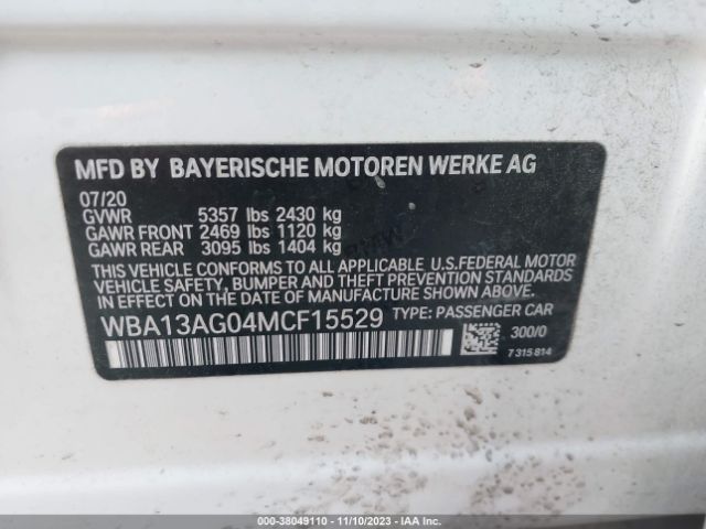 WBA13AG04MCF15529 BMW 530e