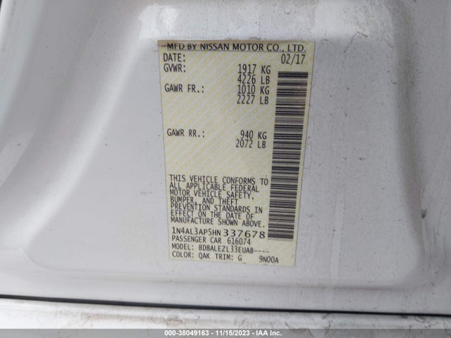Nissan Altima 2017 1N4AL3AP5HN337678 Image 22