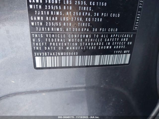 2022 VOLKSWAGEN TIGUAN 3VV3B7AX2NM069449 Photo 8
